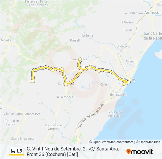 L9 Bus Line Map