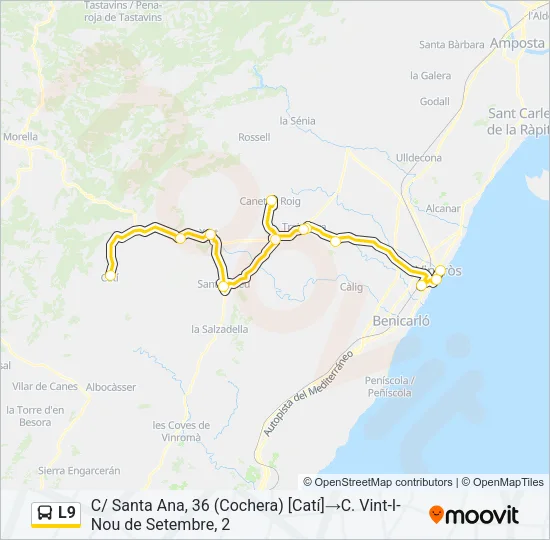 L9 Bus Line Map