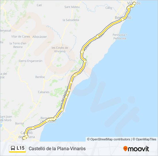 L15 bus Line Map