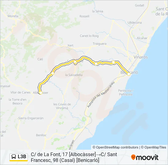 L3B Bus Line Map