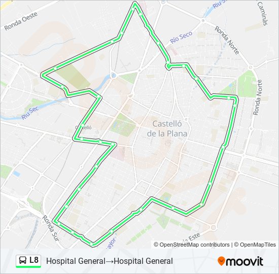 Mapa de L8 de autobús