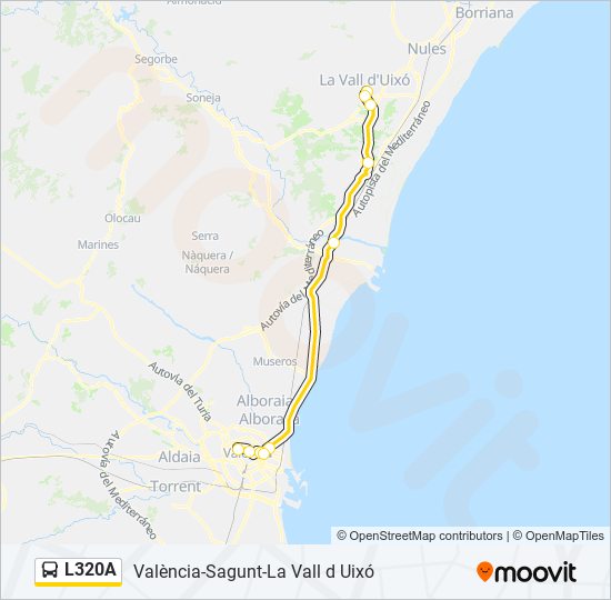 L320A bus Mapa de línia