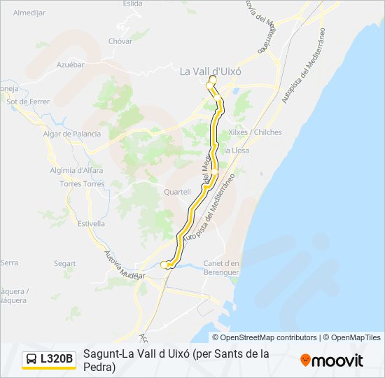 Mapa de L320B de autobús