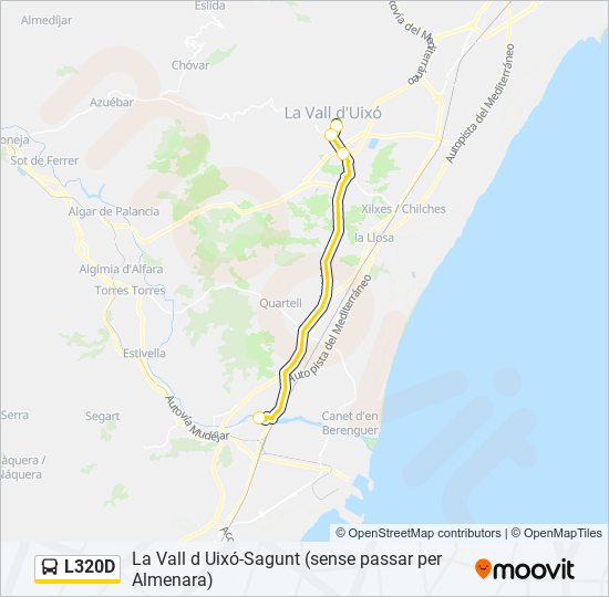 L320D bus Mapa de línia