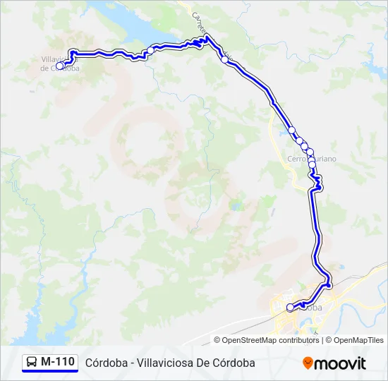 M-110 Bus Line Map