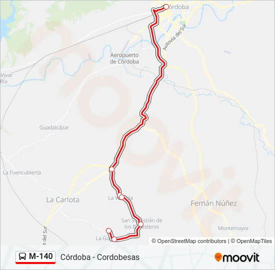 M-140 Bus Line Map