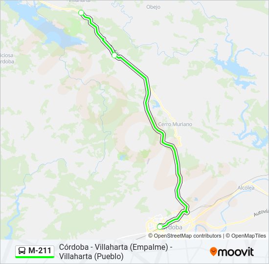 Mapa de M-211 de autobús