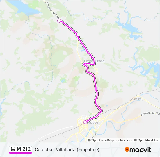 M-212 Bus Line Map