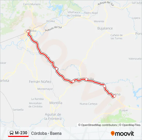 M-230 Bus Line Map