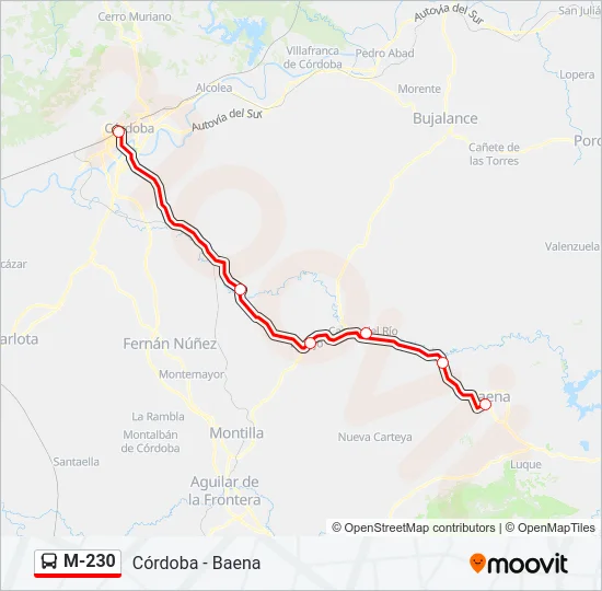 M-230 Bus Line Map