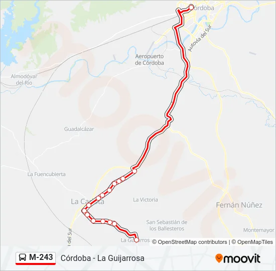M-243 Bus Line Map