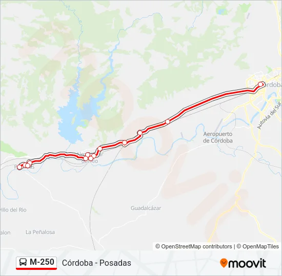 M-250 Bus Line Map