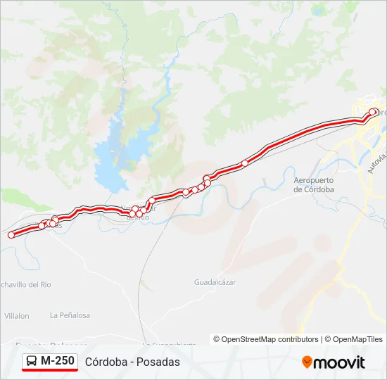 M-250 Bus Line Map