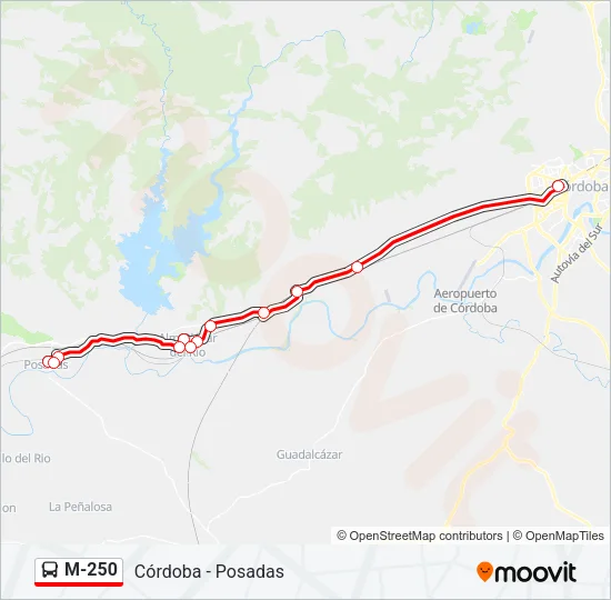 M-250 Bus Line Map