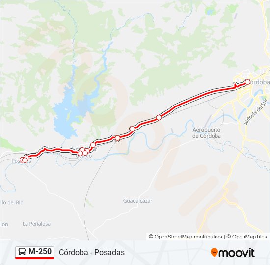 M-250 bus Mapa de línia