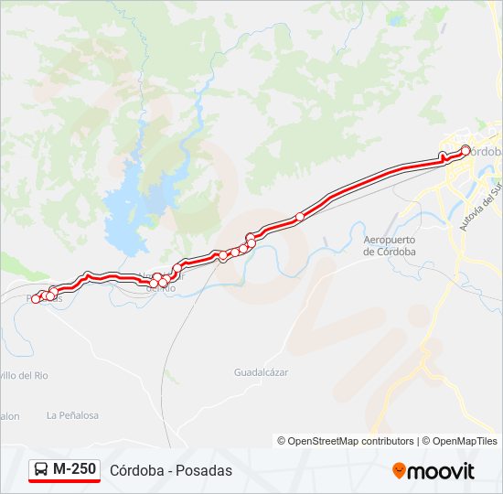 M-250 bus Mapa de línia