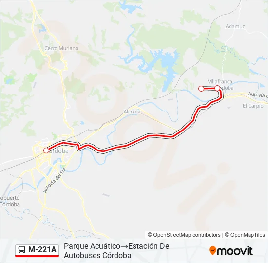 M-221A Bus Line Map