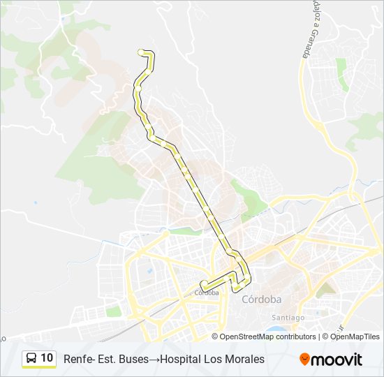 Mapa de 10 de autobús