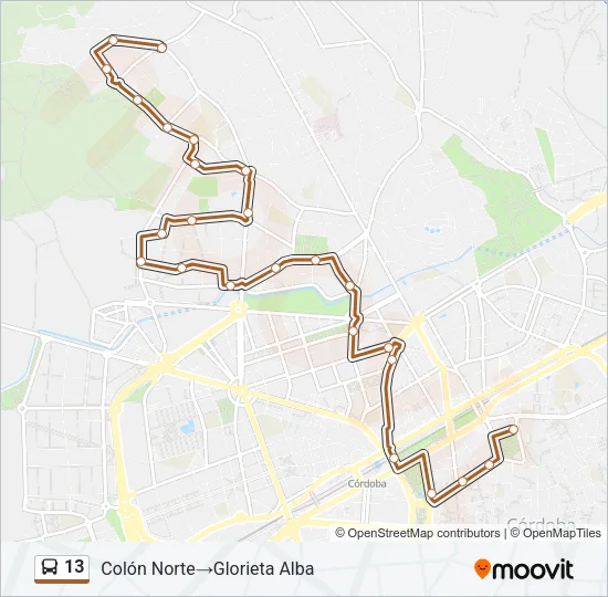 13 Bus Line Map