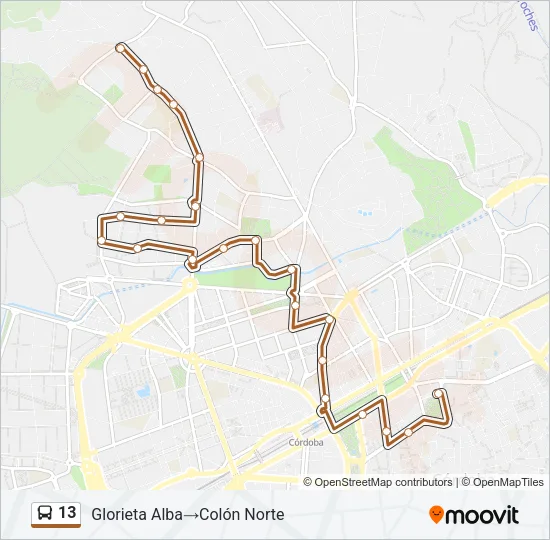 13 Bus Line Map