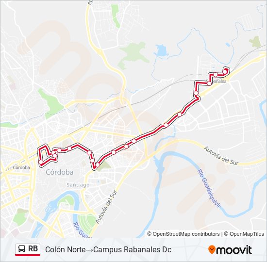 RB bus Mapa de línia