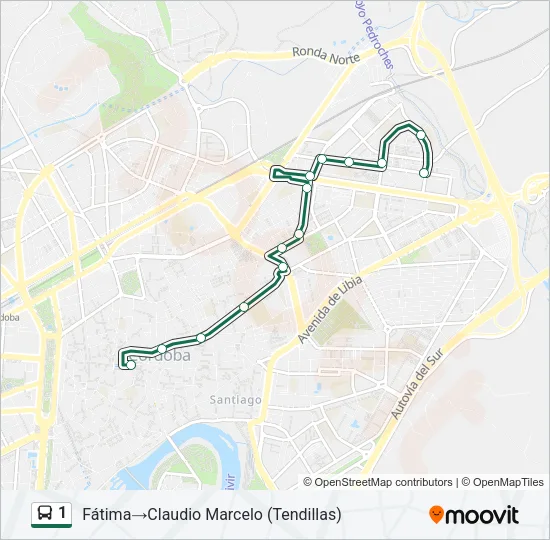 1 Bus Line Map