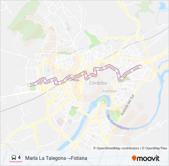 Mapa de 4 de autobús