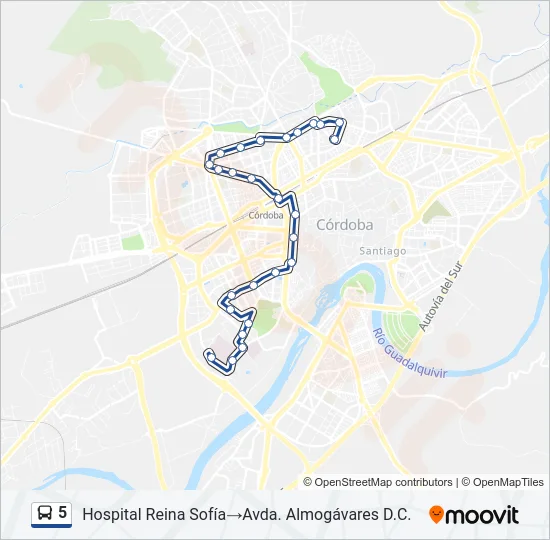 5 Bus Line Map