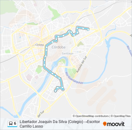 6 bus Mapa de línia