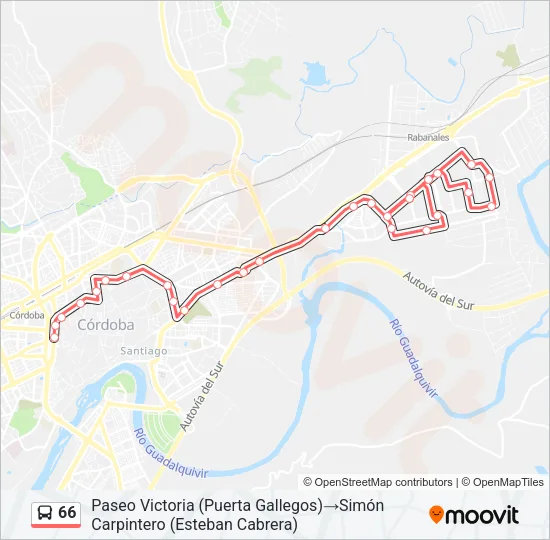 66 Bus Line Map