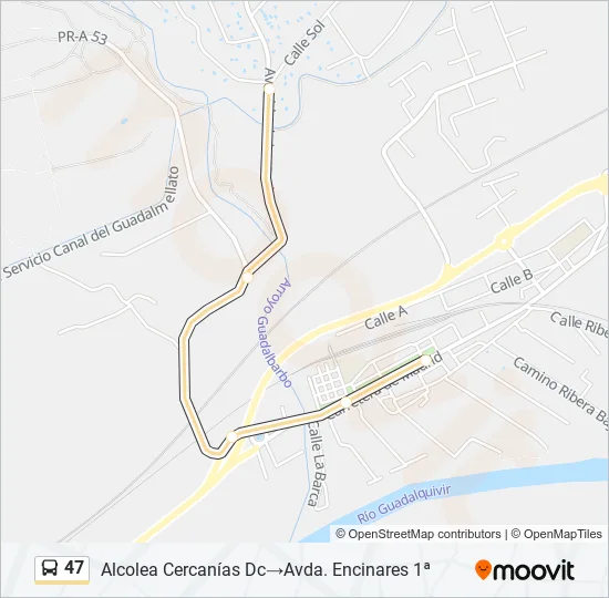 47 Bus Line Map