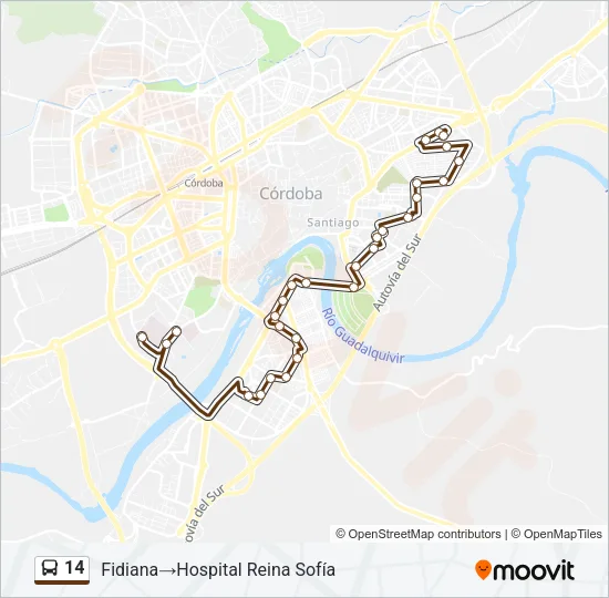14 Bus Line Map