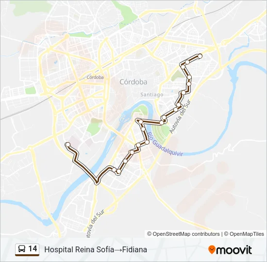 14 Bus Line Map