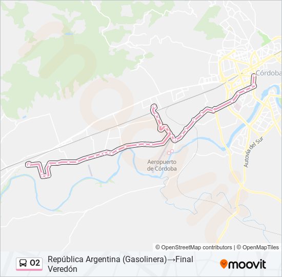 O2 bus Mapa de línia