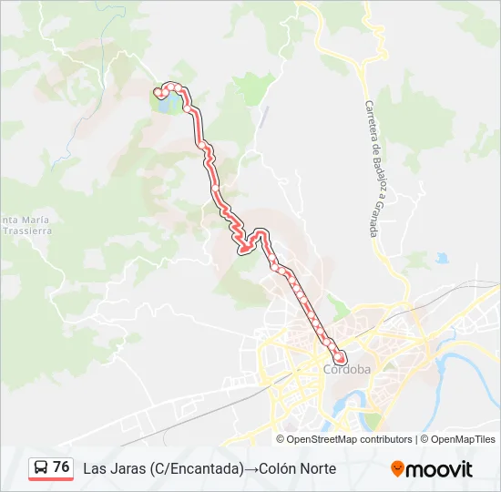 76 Bus Line Map