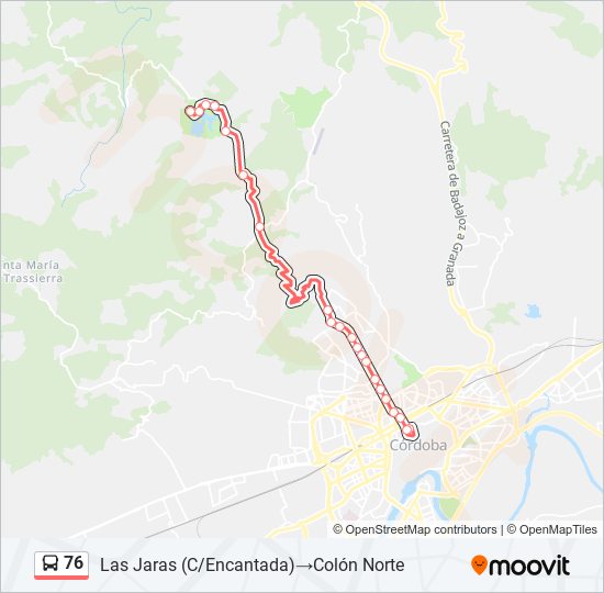 76 bus Mapa de línia