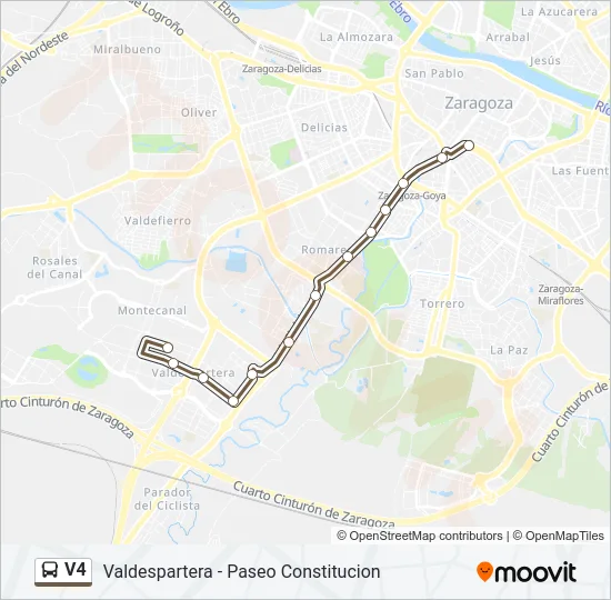 V4 Bus Line Map