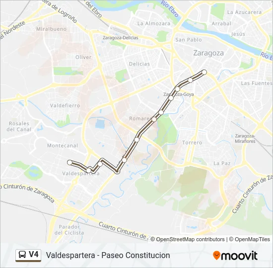 V4 Bus Line Map