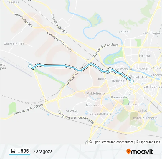 ✈️505 Bus Line Map