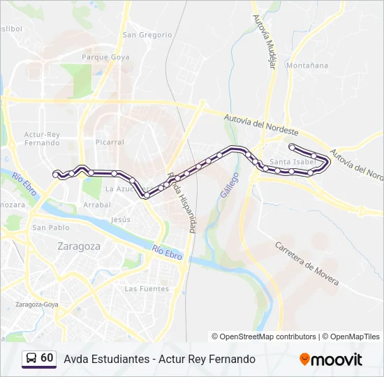 60 Bus Line Map