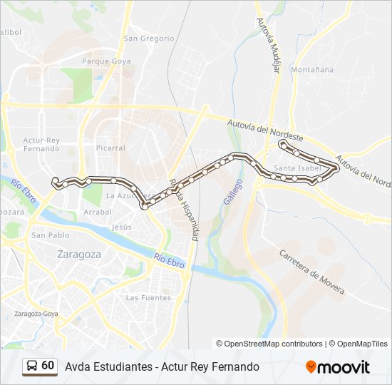 60 bus Mapa de línia