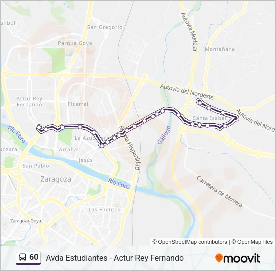 60 Bus Line Map
