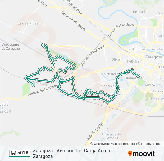 501B Bus Line Map