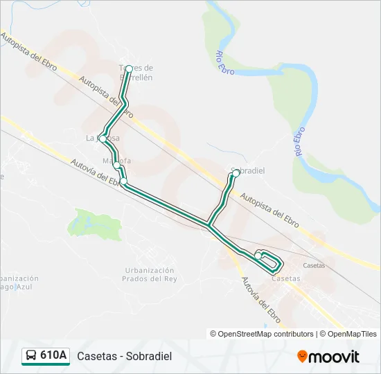 610A Bus Line Map
