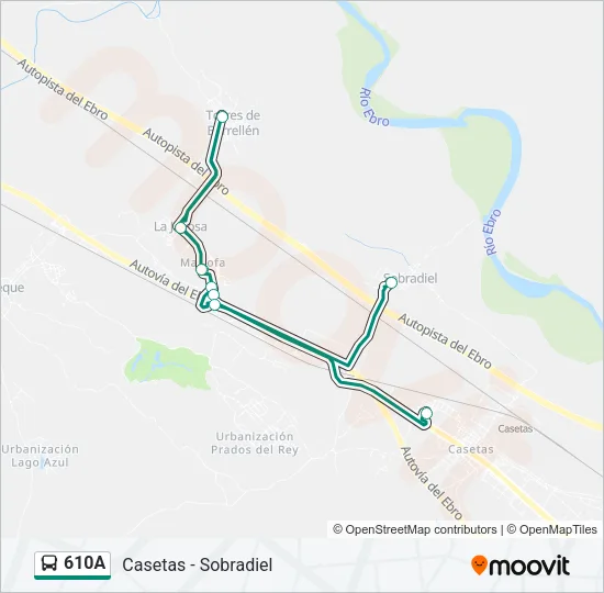 610A Bus Line Map