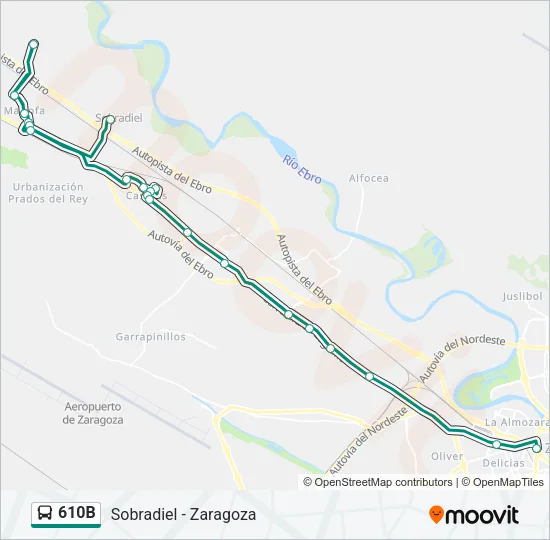 610B Bus Line Map