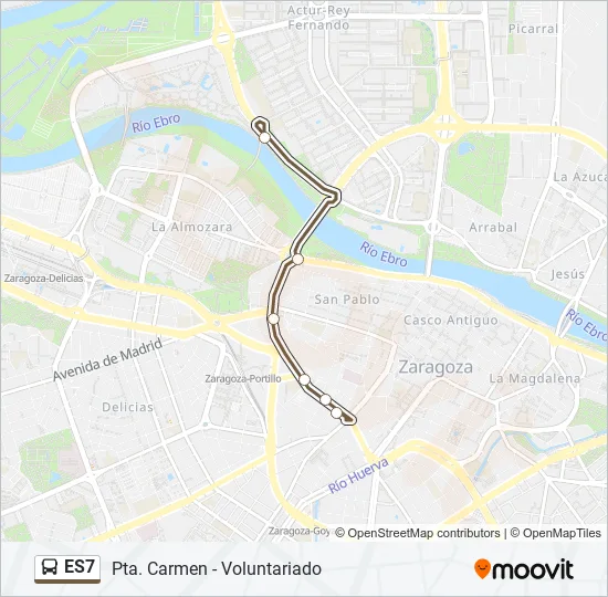 ES7 Bus Line Map
