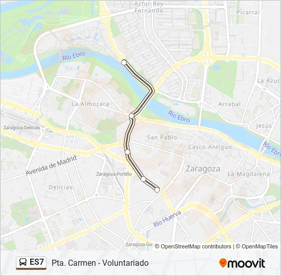 ES7 Bus Line Map