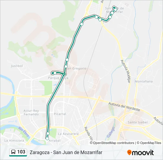 103 Bus Line Map