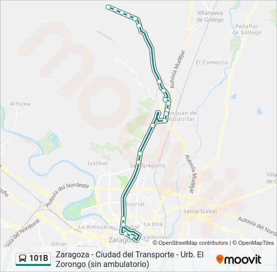 101B Bus Line Map